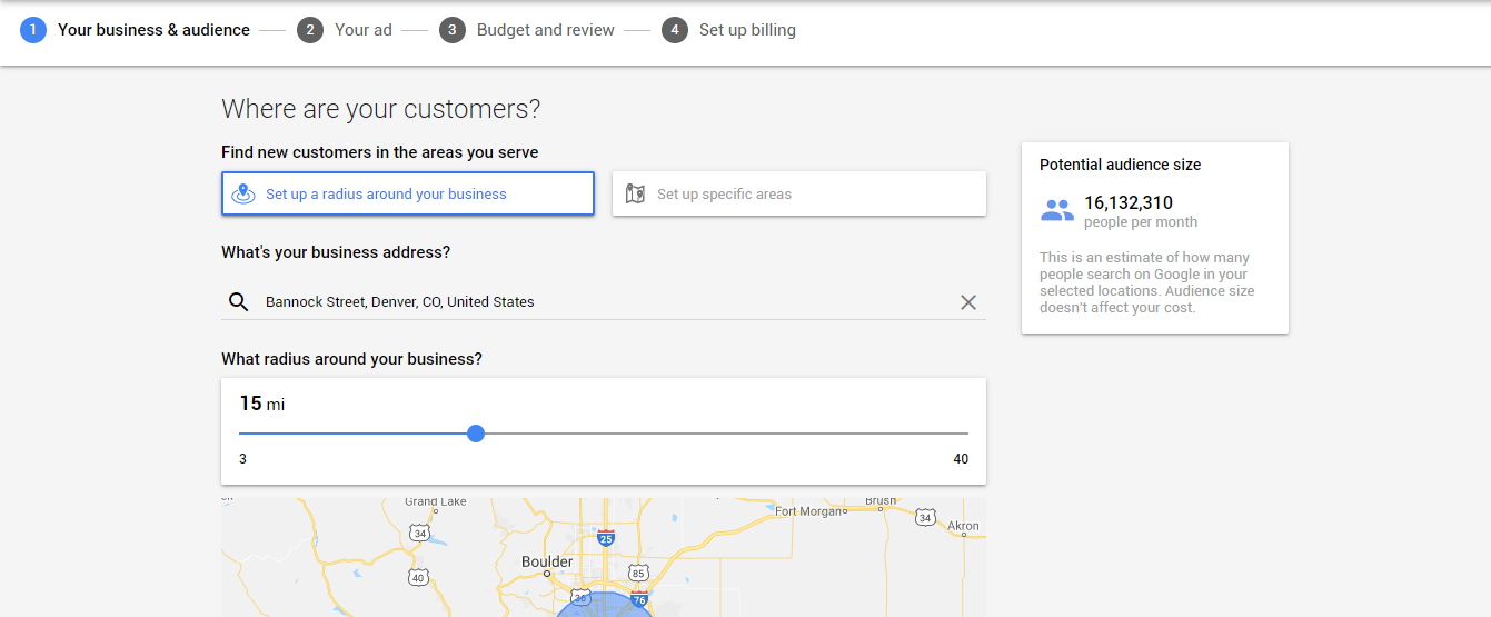 Image of Audience Size and Customer location 1