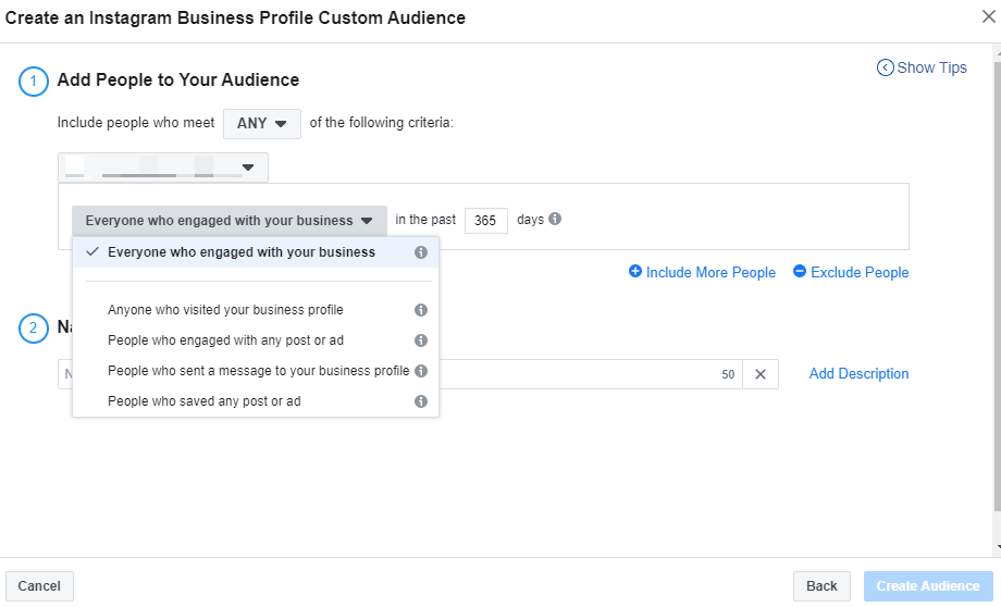 Creating Facebook Custom Audiences Image Image of Creating Custom Audience Instagram 1 1