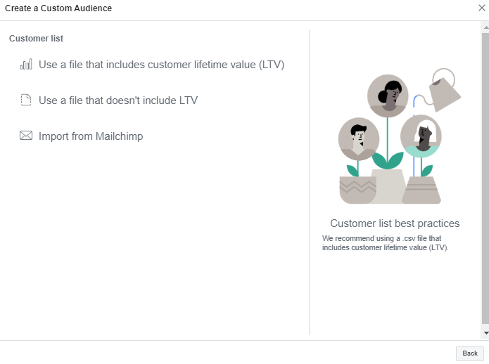 Creating Facebook Custom Audiences Image Image of Customer List 1