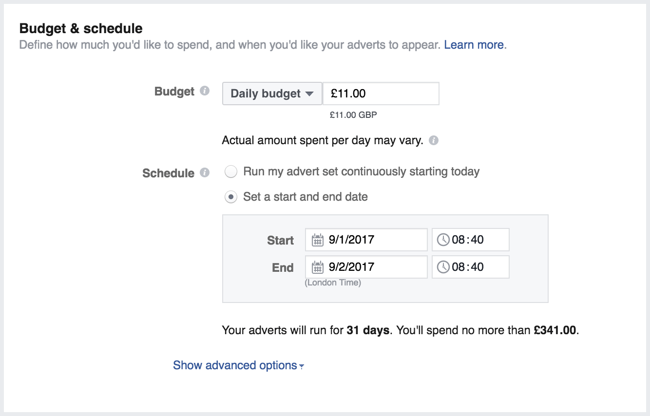 Image of Facebook Ads Budget