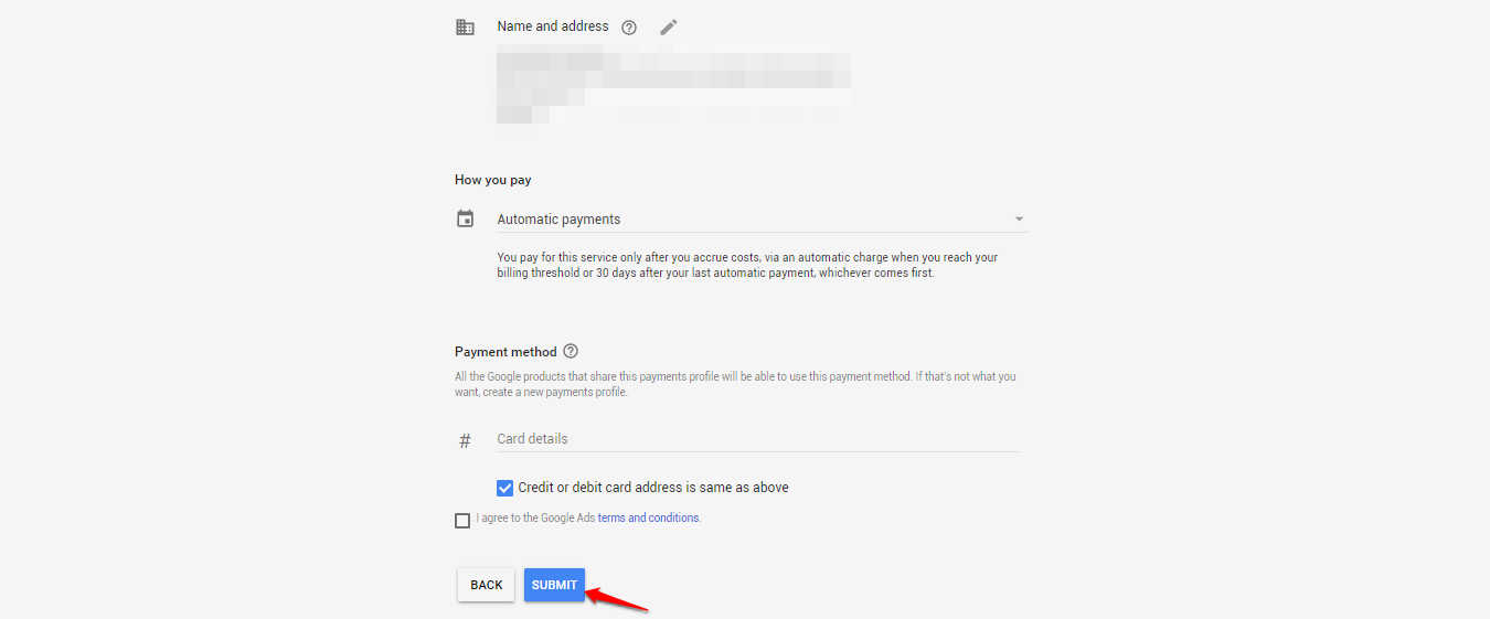 Image of Set up Billing 2