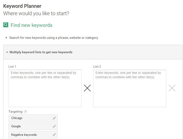 Small Business Marketing Keyword Planner