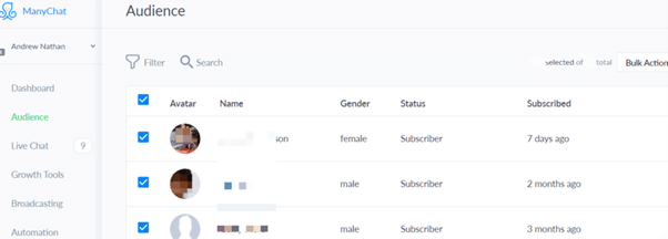 Subscriber List